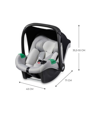 Kinderkraft Kindersitz "Mink Pro i-Size" mit Basisstation in Grau - Gruppe 0+