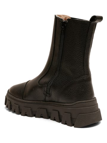 bisgaard Leder-Boots in Schwarz