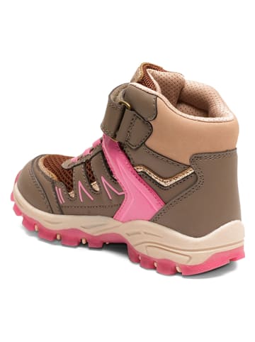 bisgaard Leder-Boots in Pink/ Khaki