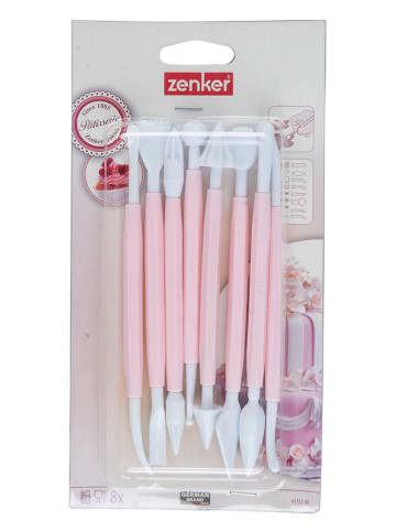 Zenker 8-częściowy zestaw w kolorze jasnoróżowo-białym do modelowania - dł. 16 cm