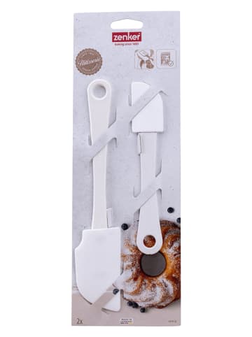 Zenker 2-delige set: deegspatels  wit