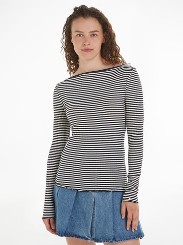 Tommy Hilfiger Longsleeve in Schwarz/ Weiß