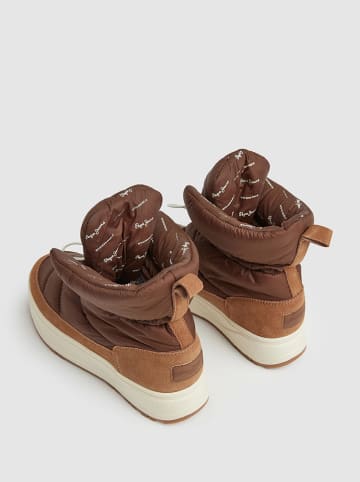 Pepe Jeans FOOTWEAR Botki zimowe "Kore Snow" w kolorze brązowym
