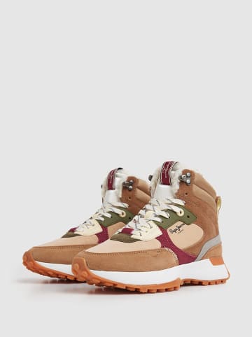 Pepe Jeans FOOTWEAR Leren boots "Lucky Treck" lichtbruin/beige