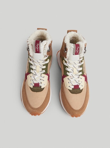 Pepe Jeans FOOTWEAR Leder-Boots "Lucky Treck" in Hellbraun/ Beige