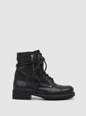 Pepe Jeans FOOTWEAR Leder-Boots "Melting Combat" in Schwarz
