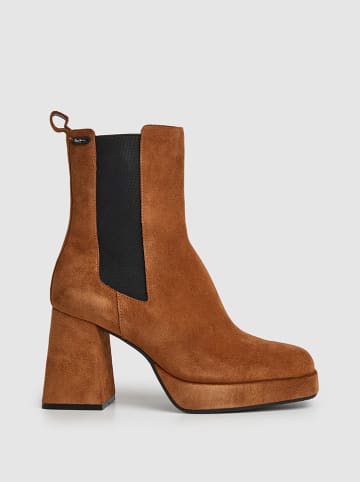 Pepe Jeans FOOTWEAR Leder-Stiefeletten "Abba" in Hellbraun