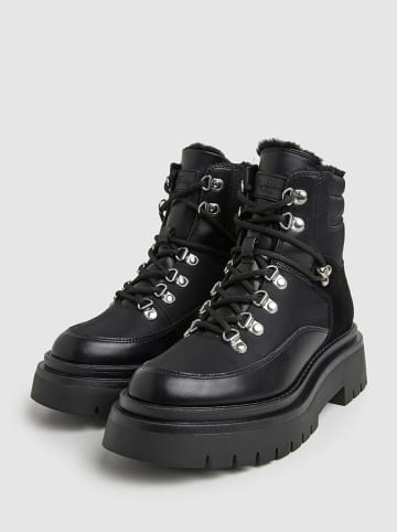 Pepe Jeans FOOTWEAR Leren boots "Queen Ice" zwart