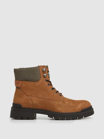Pepe Jeans FOOTWEAR Leren boots "Harry" lichtbruin