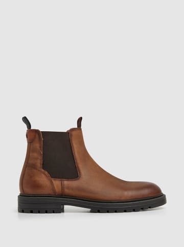 Pepe Jeans FOOTWEAR Skórzane sztyblety "Logan" w kolorze jasnobrązowym