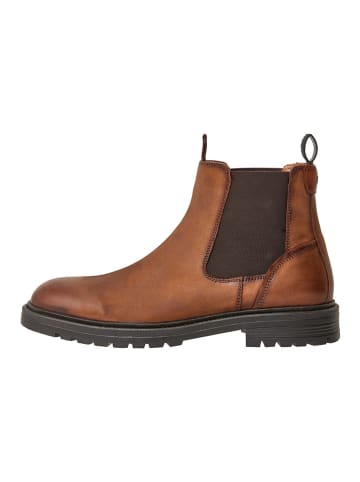 Pepe Jeans FOOTWEAR Skórzane sztyblety "Logan" w kolorze jasnobrązowym