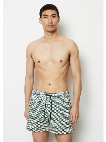 Marc O´Polo Badeshorts in Creme/ Dunkelgrün