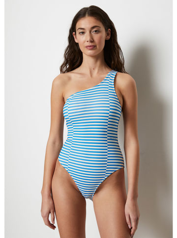 Marc O´Polo Bodywear Badeanzug in Blau/ Weiß