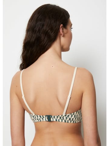 Marc O´Polo Bikini-Oberteil in Creme/ Dunkelgrün