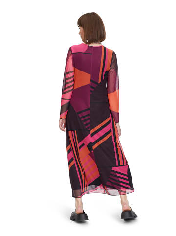 CARTOON Kleid in Bordeaux/ Schwarz/ Orange