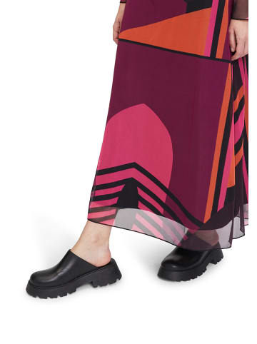 CARTOON Kleid in Bordeaux/ Schwarz/ Orange