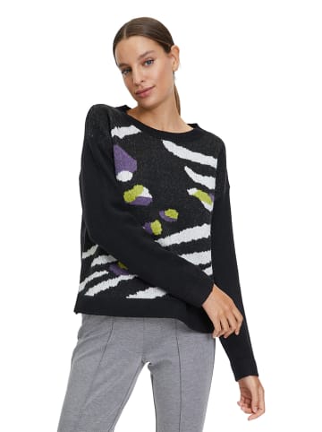 CARTOON Pullover in Schwarz/ Weiß