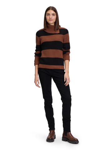 Betty Barclay Rollkragenpullover in Schwarz/ Braun