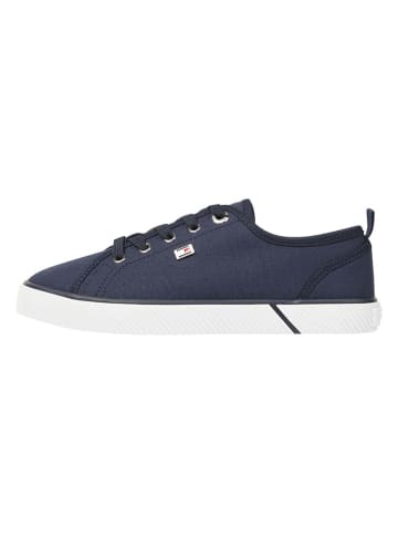 Tommy Hilfiger Leren sneakers donkerblauw