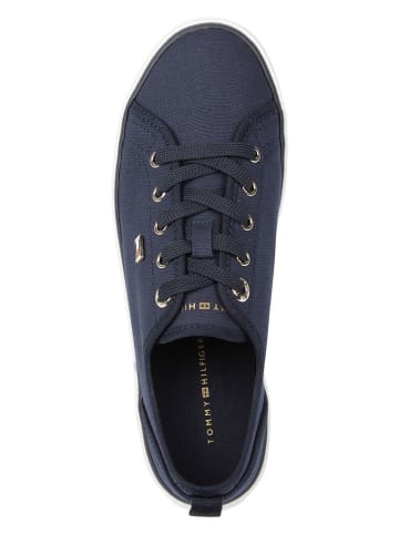 Tommy Hilfiger Leren sneakers donkerblauw