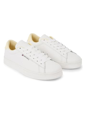 Tommy Hilfiger Shoes Leder-Sneakers in Weiß/ Gelb