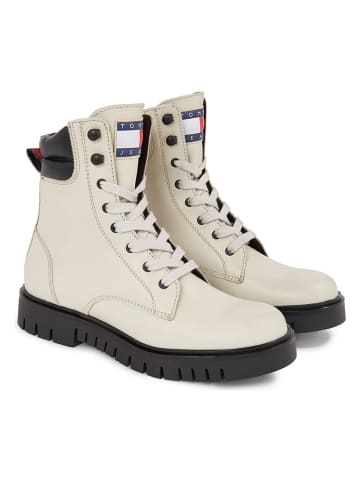 Tommy Hilfiger Shoes Leder-Boots in Creme/ Schwarz