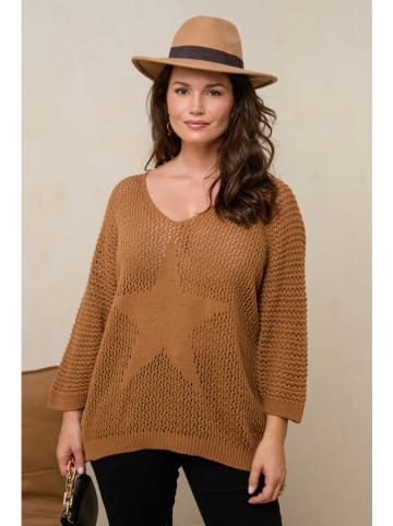 Curvy Lady Pullover in Hellbraun