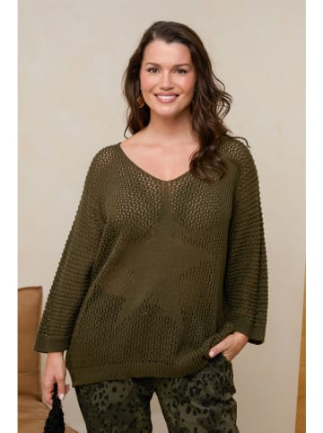 Curvy Lady Sweter w kolorze khaki