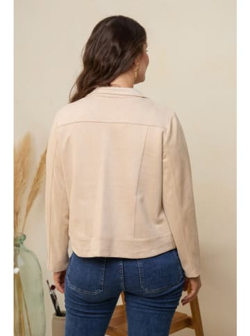 Curvy Lady Kurtka w kolorze kremowym ze skóry syntetycznej