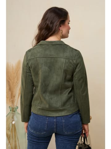 Curvy Lady Kurtka w kolorze khaki ze skóry syntetycznej