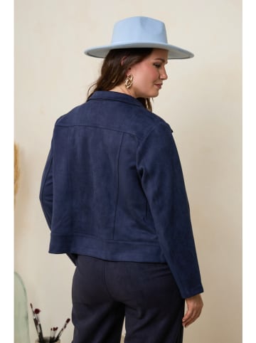 Curvy Lady Kurtka w kolorze granatowym ze skóry syntetycznej