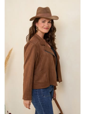 Curvy Lady Kunstleren jas bruin
