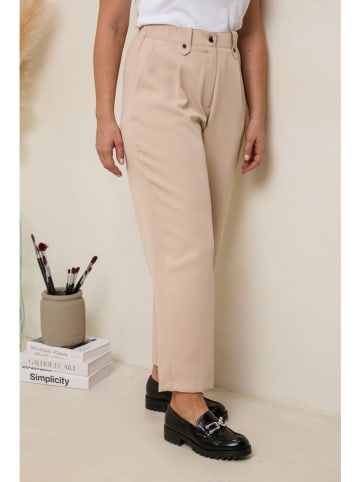 Curvy Lady Spodnie w kolorze beżowym