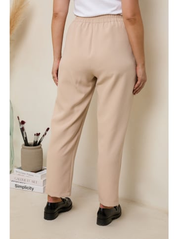 Curvy Lady Spodnie w kolorze beżowym