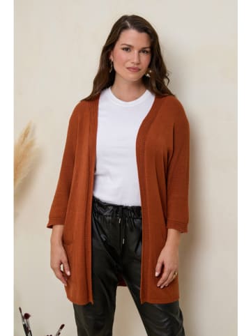 Curvy Lady Cardigan in Hellbraun