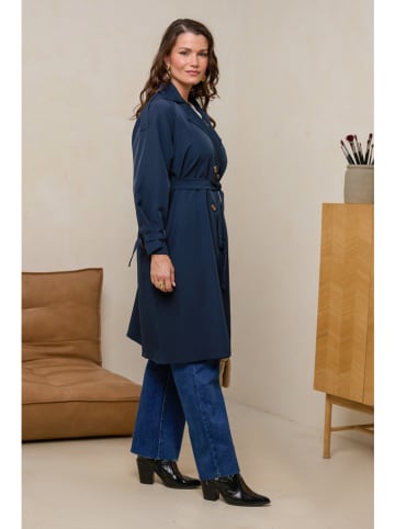 Curvy Lady Trenchcoat donkerblauw