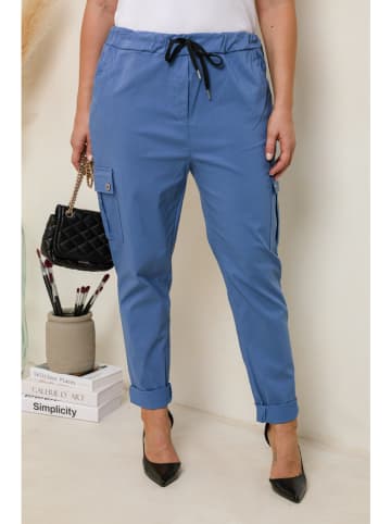 Curvy Lady Cargobroek blauw