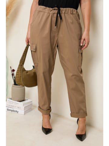 Curvy Lady Cargohose in Taupe