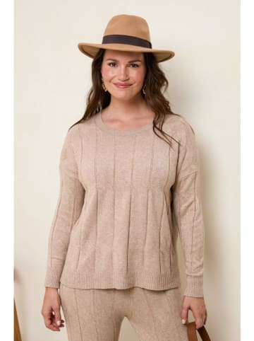 Curvy Lady Sweter w kolorze jasnobrązowym