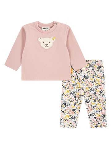 Steiff 2tlg. Outfit in Rosa/ Creme/ Bunt