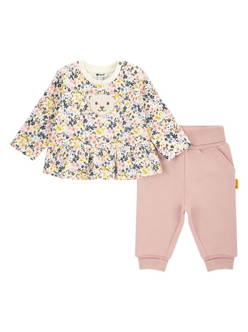 Steiff 2tlg. Outfit in Creme/ Rosa/ Bunt