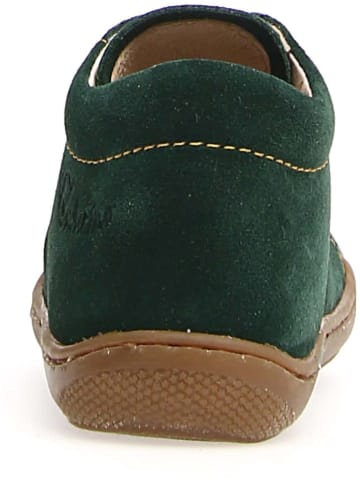 Naturino Skórzane sneakersy "Cocoon" w kolorze zielonym do nauki chodzenia