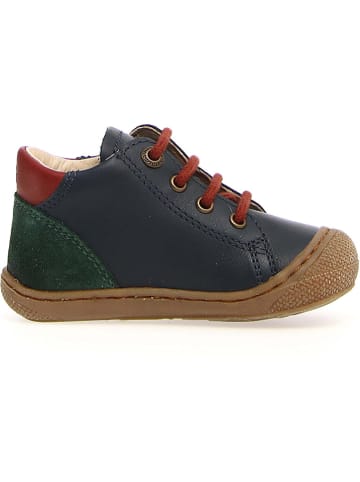 Naturino Leder-Sneakers "Romy" in Dunkelgrün/ Dunkelblau/ Rot