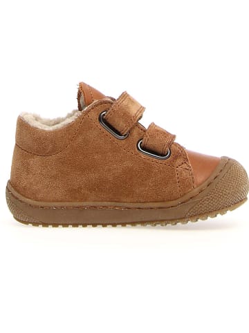 Naturino Skórzane sneakersy "Kolde2" w kolorze jasnobrązowym do nauki chodzenia