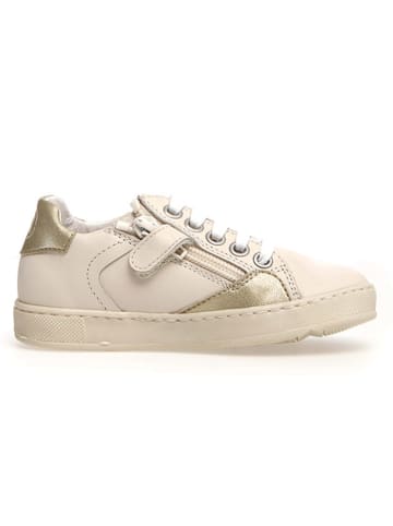 Naturino Skórzane sneakersy "Quar" w kolorze złoto-beżowym