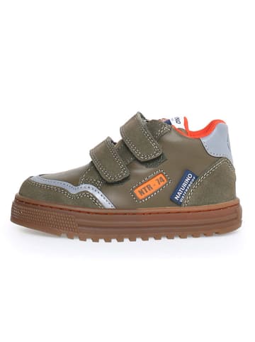 Naturino Leder-Sneakers "Ariton" in Khaki/ Orange