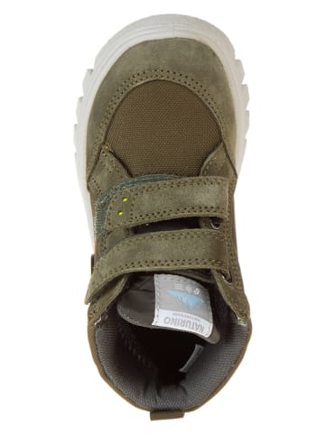 Naturino Skórzane botki "Geminale" w kolorze khaki