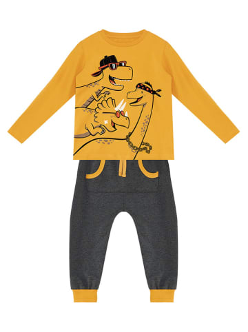 Denokids 2-częściowy zestaw "Cool Dinos" w kolorze żółto-antracytowym