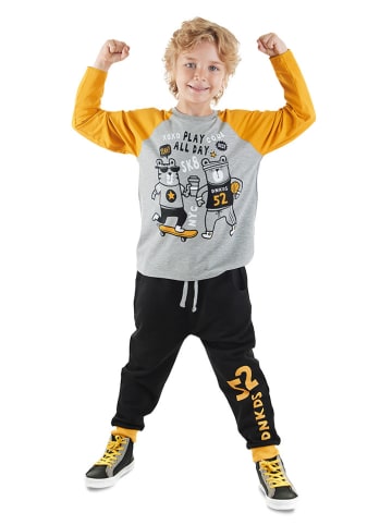 Denokids 2-delige outfit "Play Allday" zwart/grijs