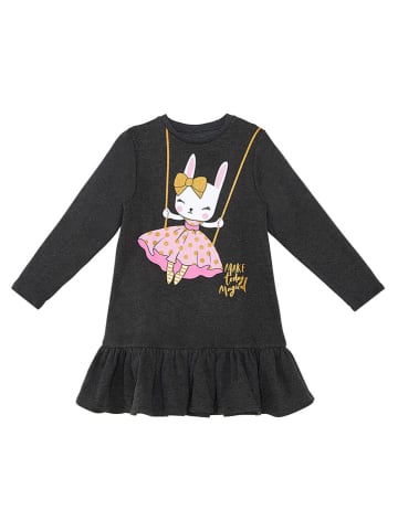 Denokids Jurk "Giitter Rabbit" antraciet